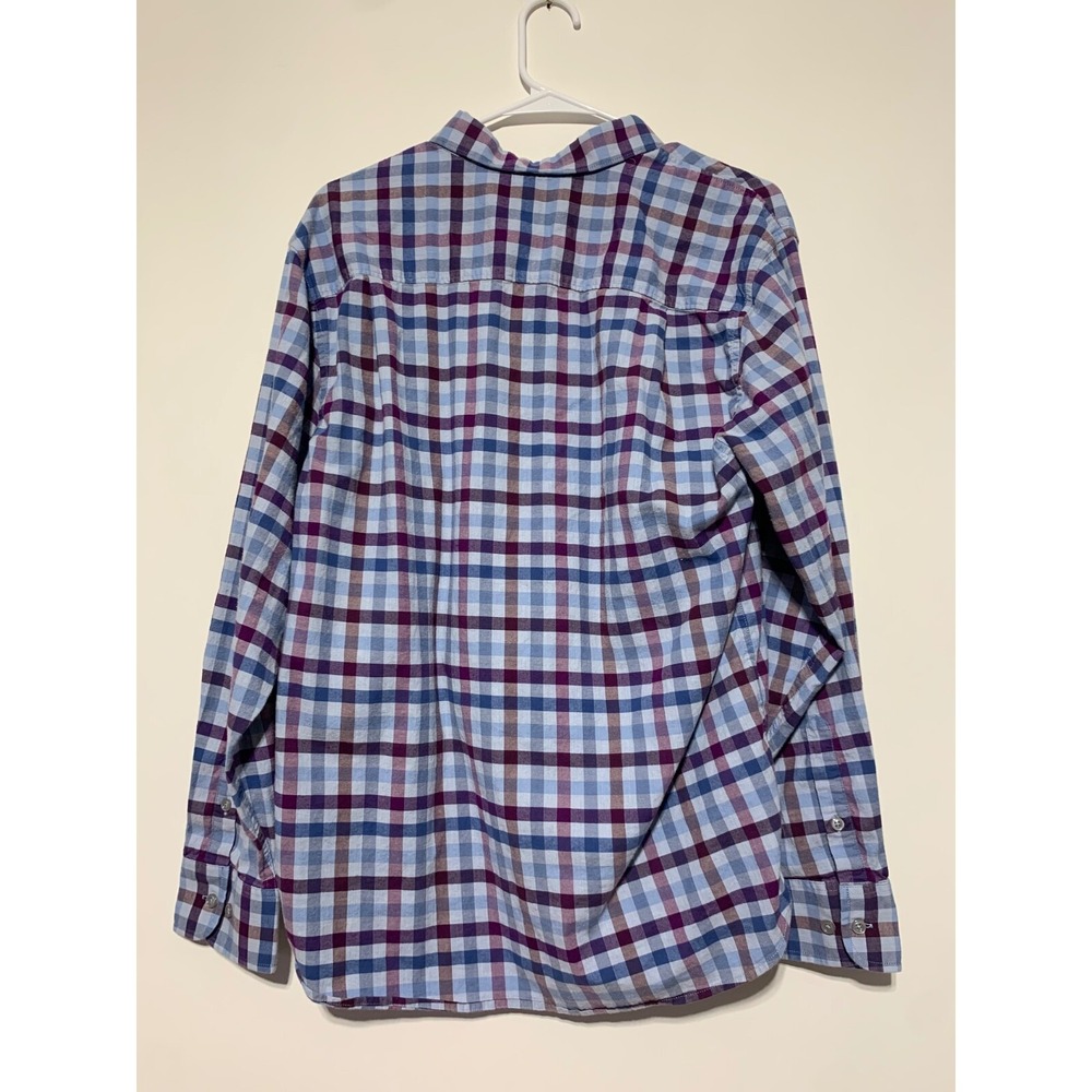 Tommy Bahama Men Size M Blue Purple Plaid Long Sleeve Button Front Shirt - Picture 2 of 9